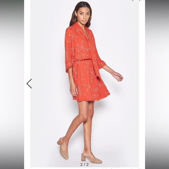 JOIE DAKODA MINIMALIST FLORAL PRINT DRESS IN AUTUMN - Picture 2 of 11